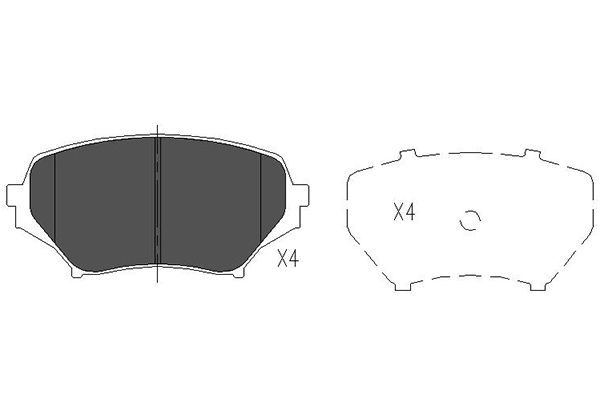 KAVO PARTS Комплект тормозных колодок, дисковый тормоз KBP-4550